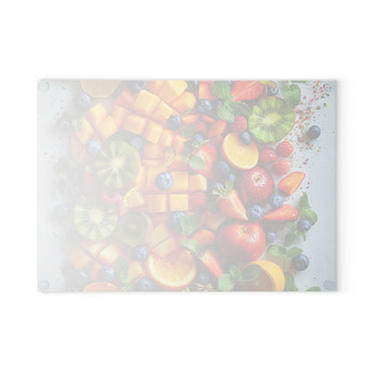 Fruits Print Glass Cutting Board