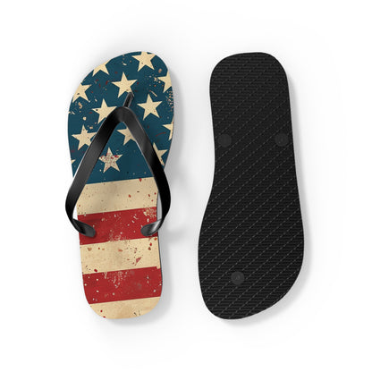 Distressed American Flag Flip-Flops