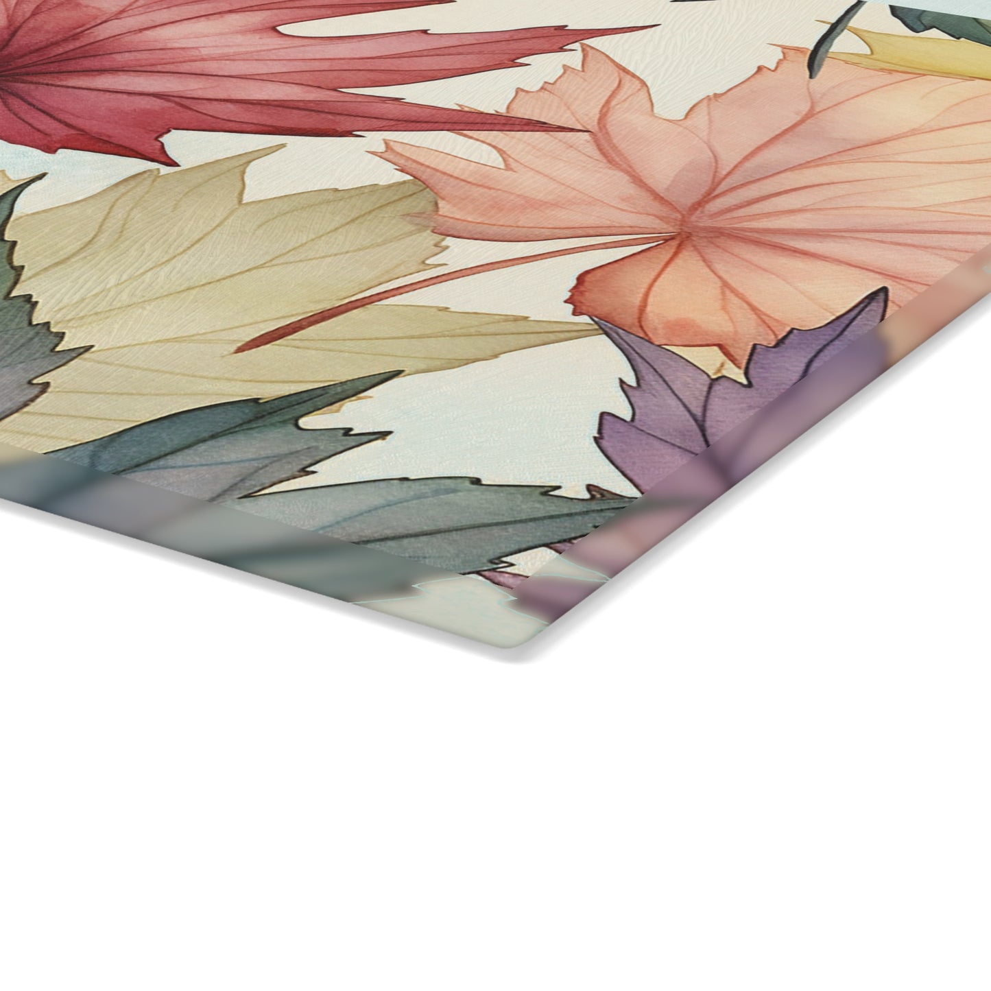 Autumn Floral Glass Cutting Board