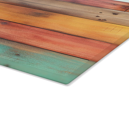 Wooden Print Glass Cutting Board