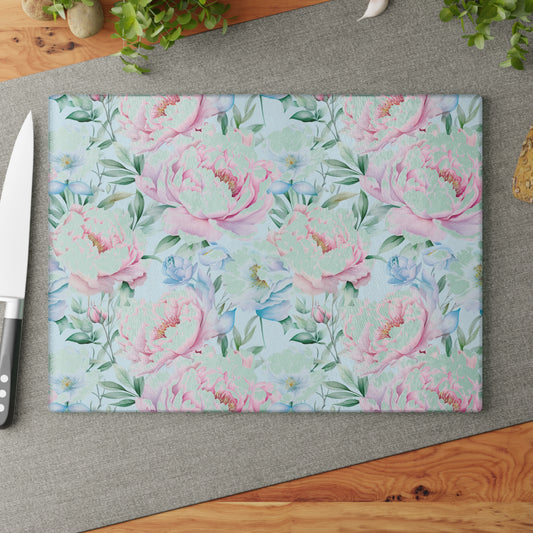 Floral Glass Cutting Board