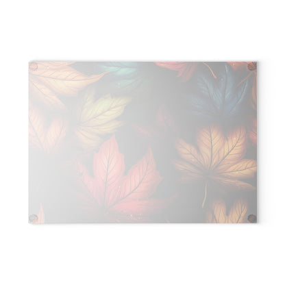 Autumn Floral Glass Cutting Board