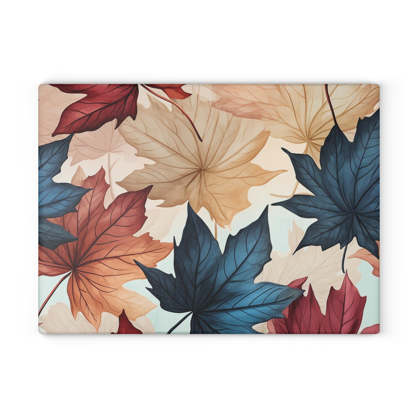 Autumn Floral Glass Cutting Board