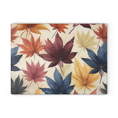 Autumn Floral Glass Cutting Board