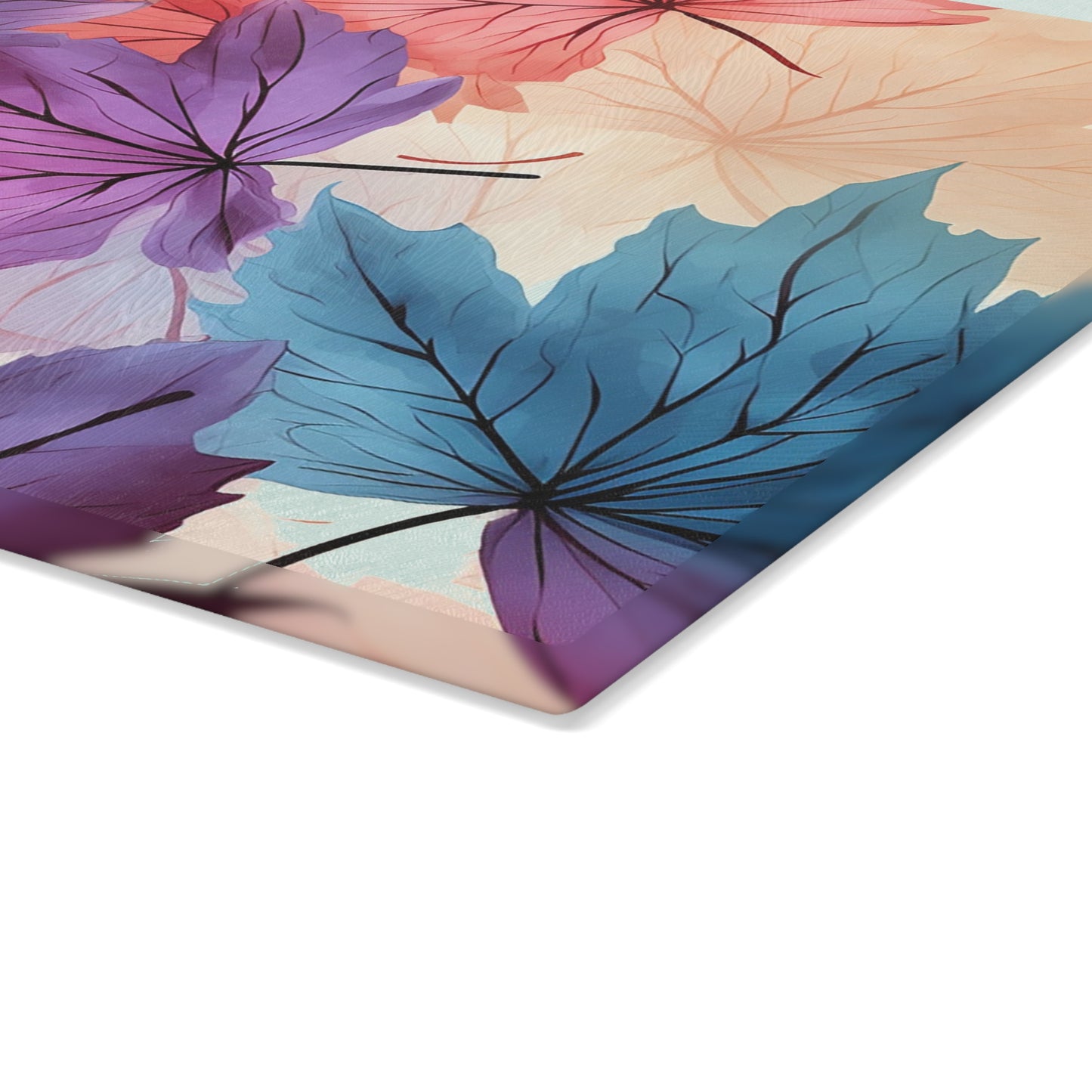 Autumn Floral Glass Cutting Board