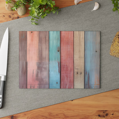 Wooden Print Glass Cutting Board