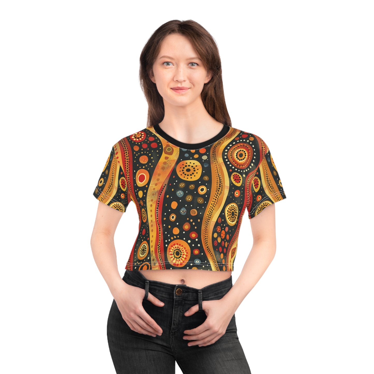 Aboriginal Art (AOP) Crop Tee