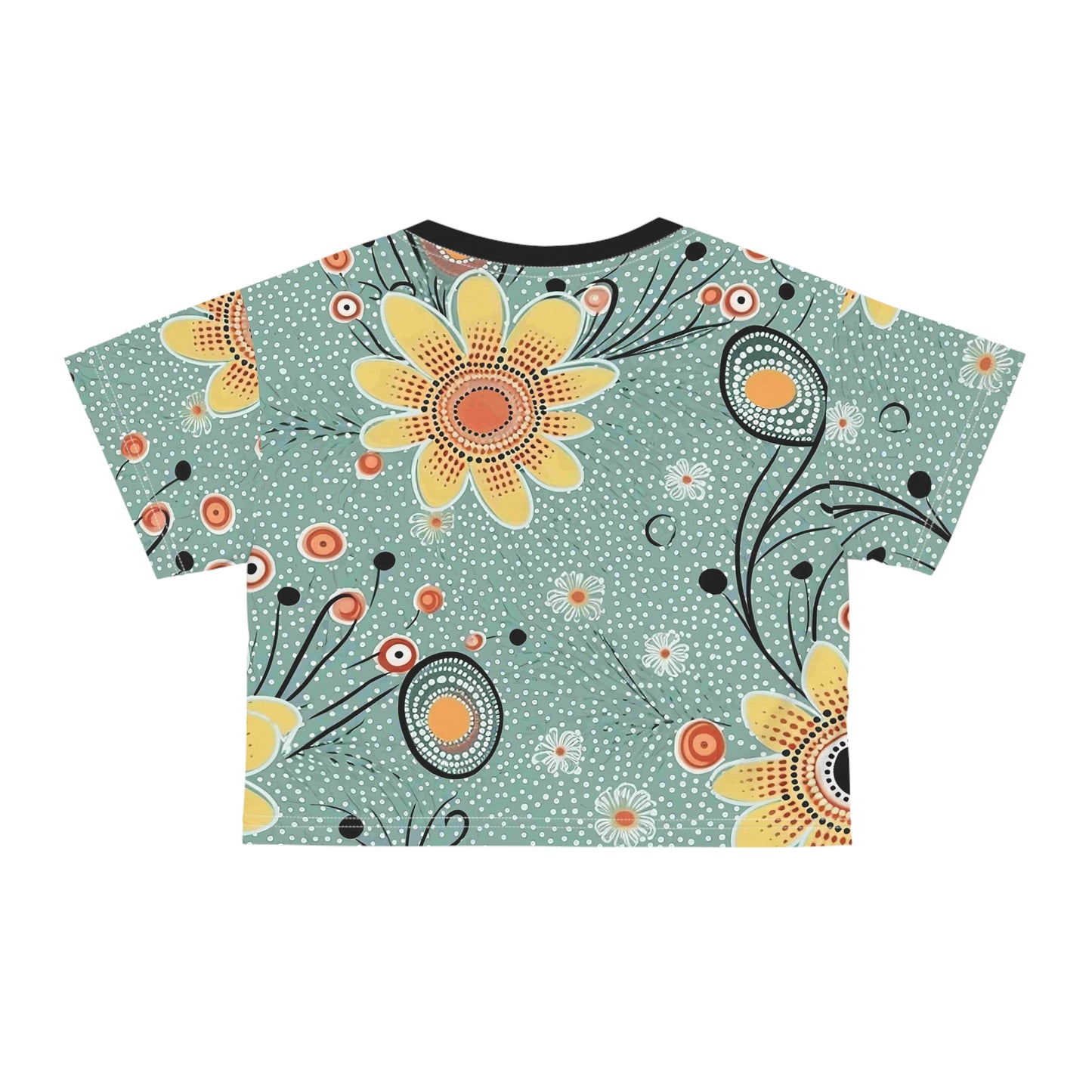 Aboriginal Flower Pattern (AOP) Crop Tee