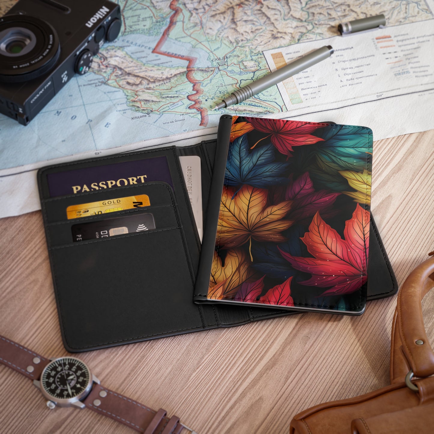 Autumn Flowers Passport Cover