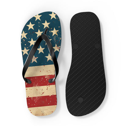 Distressed American Flag Flip-Flops