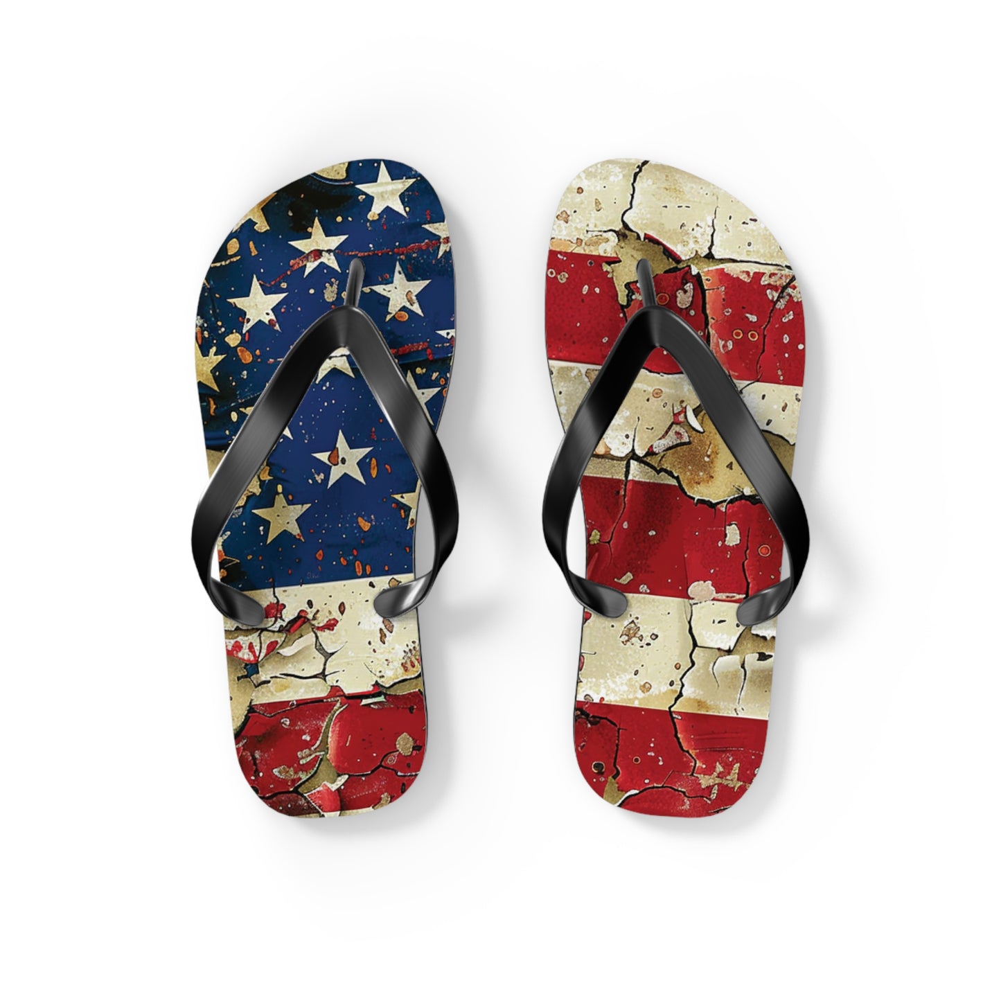 Distressed American Flag Flip-Flops