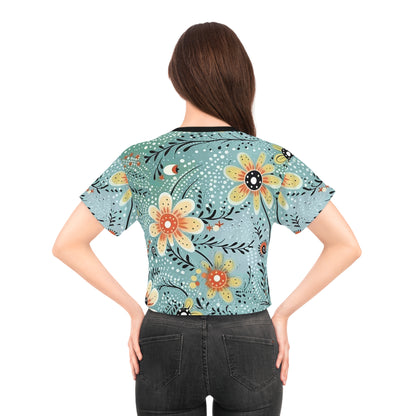 Aboriginal Flower Pattern (AOP) Crop Tee