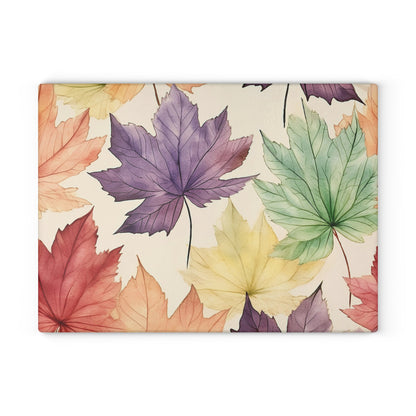 Autumn Floral Glass Cutting Board