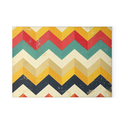 Chevron Print Glass Cutting Board