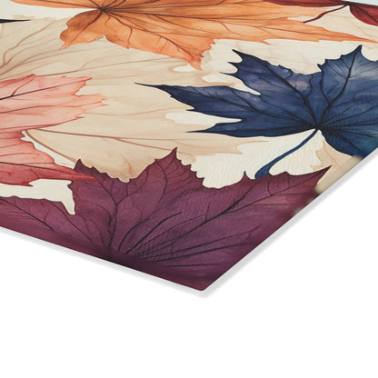 Autumn Floral Glass Cutting Board