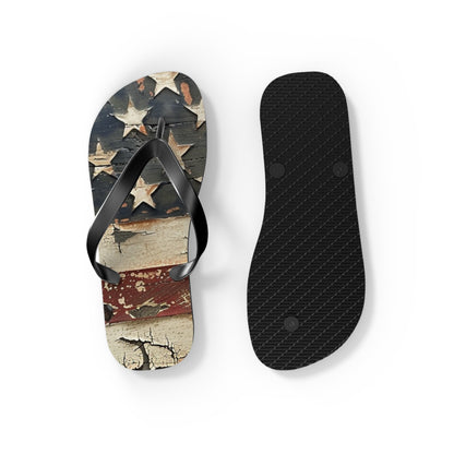 Distressed American Flag Flip-Flops