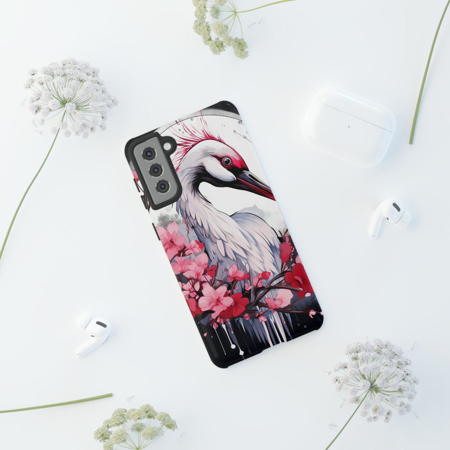 Cranes in Flight: Red-Crowned Crane Phone Case