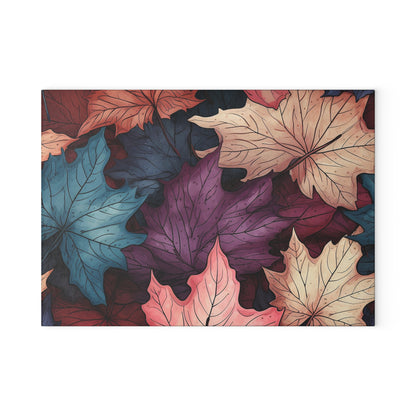 Autumn Floral Glass Cutting Board