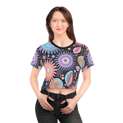 Aboriginal Flower Pattern (AOP) Crop Tee