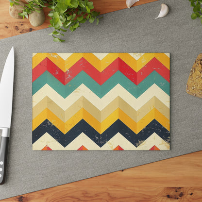 Chevron Print Glass Cutting Board