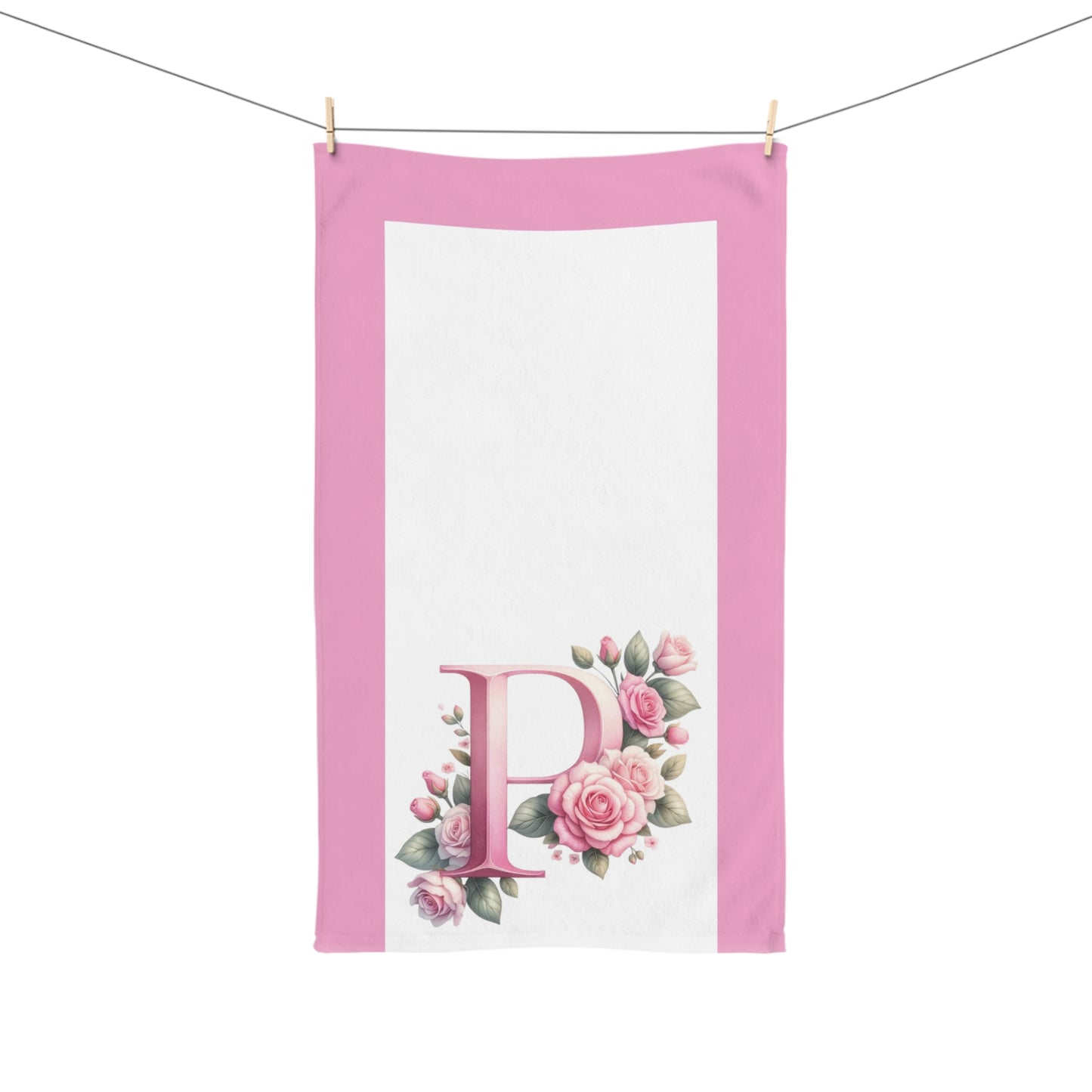 Alphabet Flowers Bathroom Hand Towel