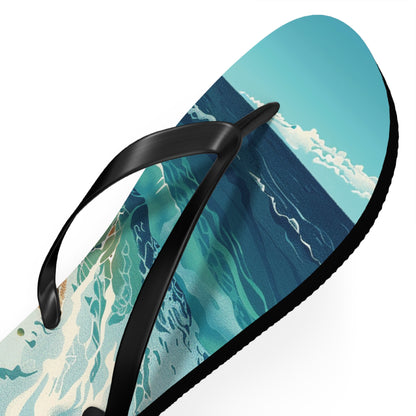 Sand Shore Ocean Waves Flip-Flops