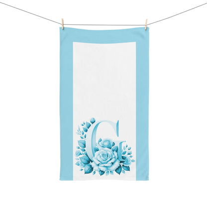 Alphabet Flowers Bathroom Hand Towel