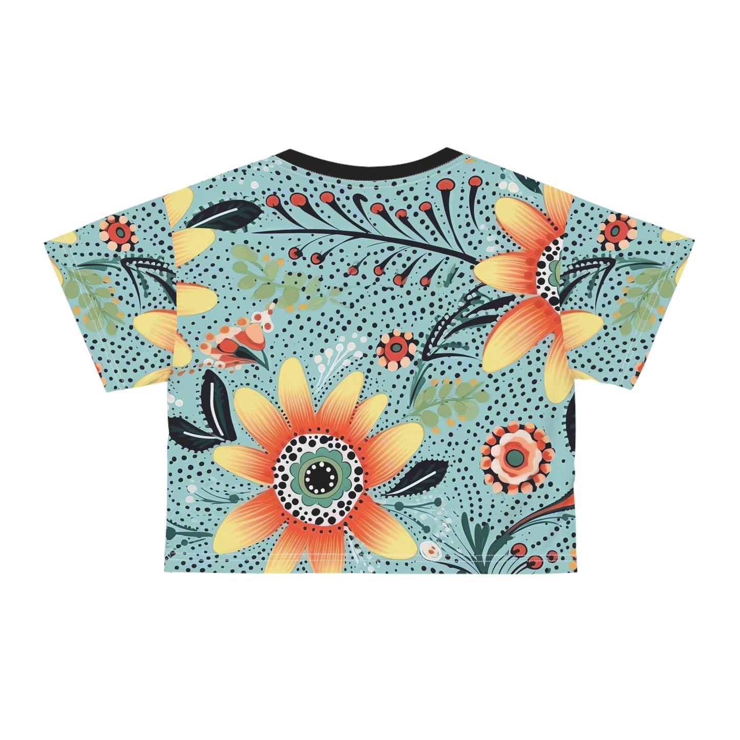 Aboriginal Flower Pattern (AOP) Crop Tee