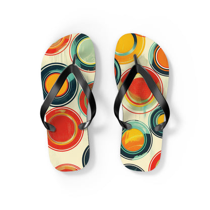 Abstract Decorative Circles Pattern  Flip-Flops