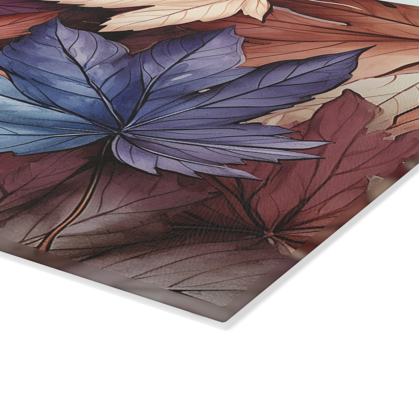 Autumn Floral Glass Cutting Board