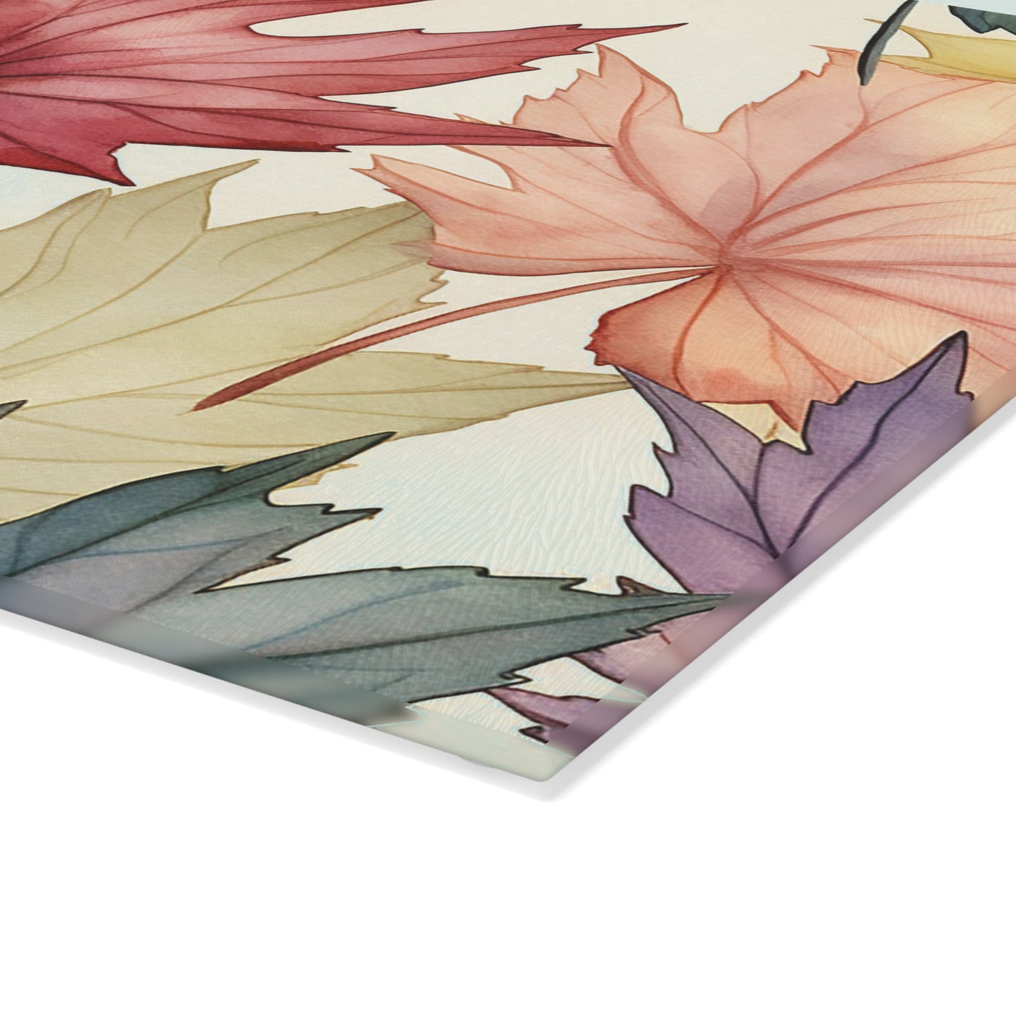 Autumn Floral Glass Cutting Board