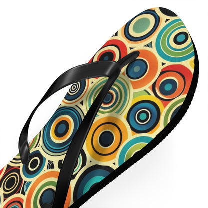 Abstract Decorative Circles Pattern Flip-Flops