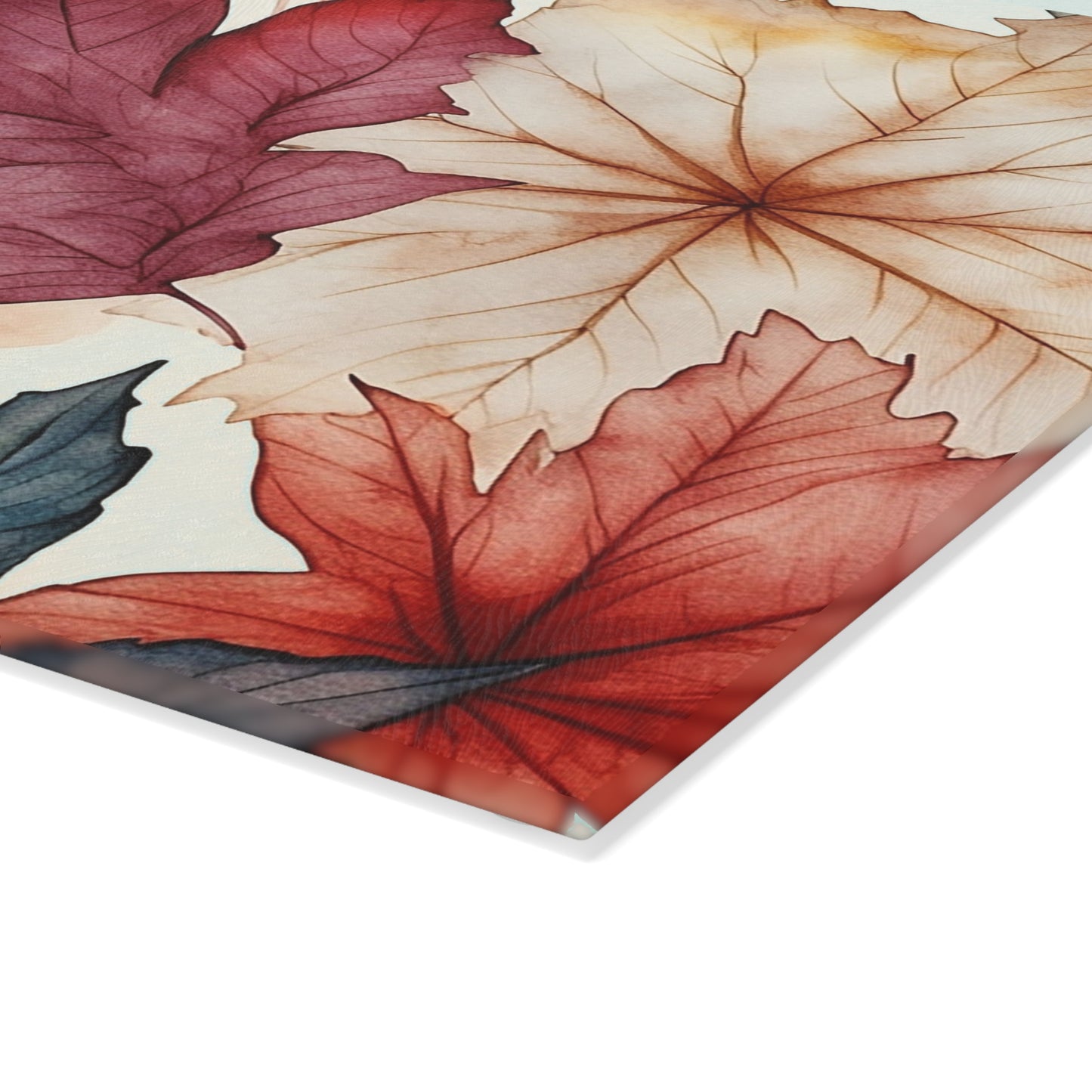 Autumn Floral Glass Cutting Board