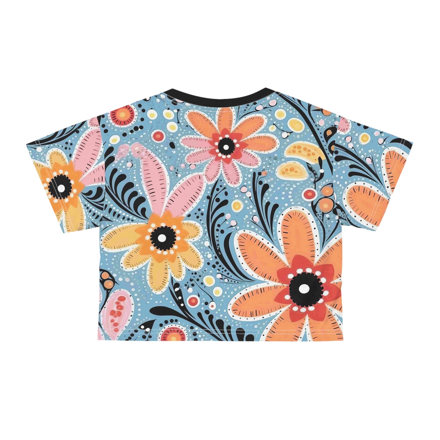 Aboriginal Flower Pattern (AOP) Crop Tee