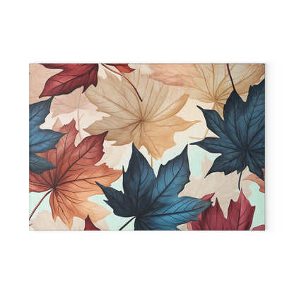 Autumn Floral Glass Cutting Board