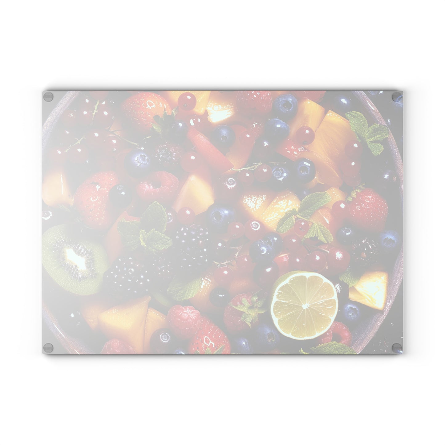 Fruits Print Glass Cutting Board