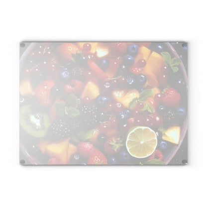 Fruits Print Glass Cutting Board