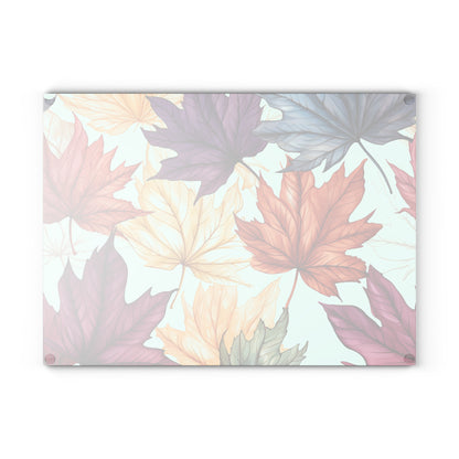 Autumn Floral Glass Cutting Board