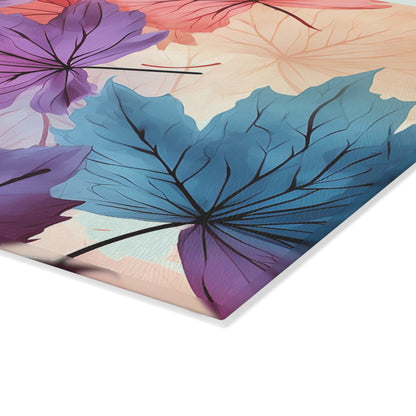 Autumn Floral Glass Cutting Board