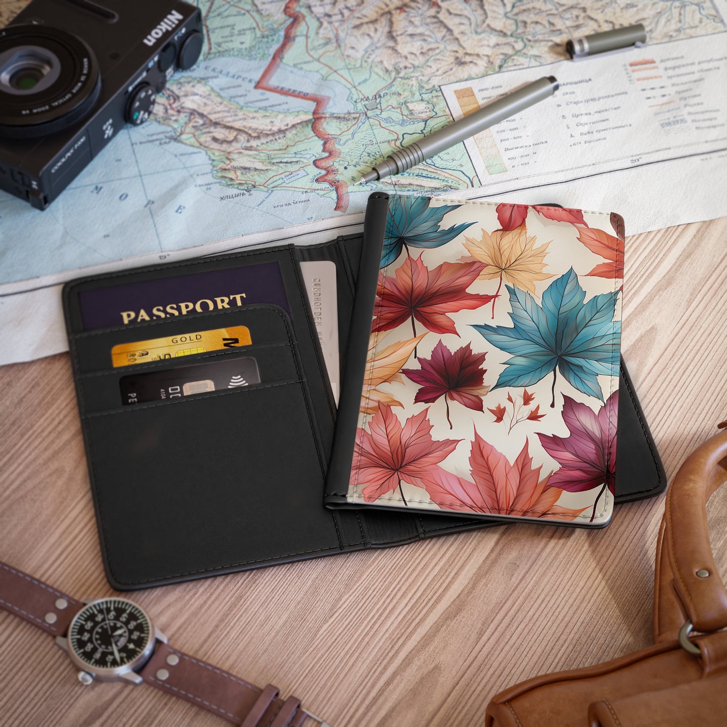 Autumn Flowers Passport Cover