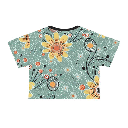 Aboriginal Flower Pattern (AOP) Crop Tee