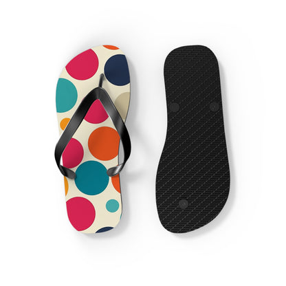 Colorful Polka Dot Pattern Flip-Flops