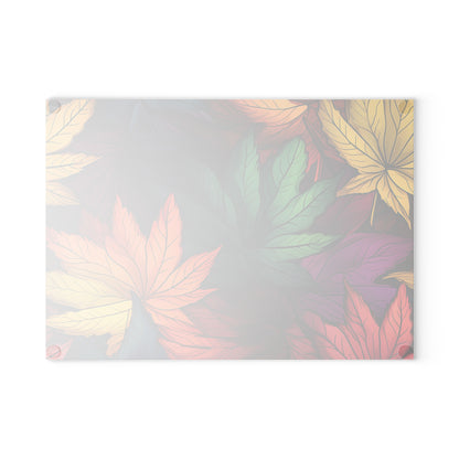 Autumn Floral Glass Cutting Board