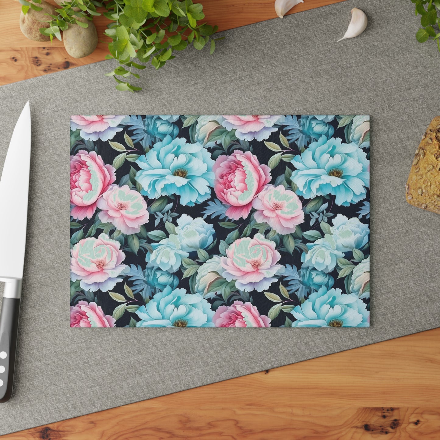 Floral Glass Cutting Board