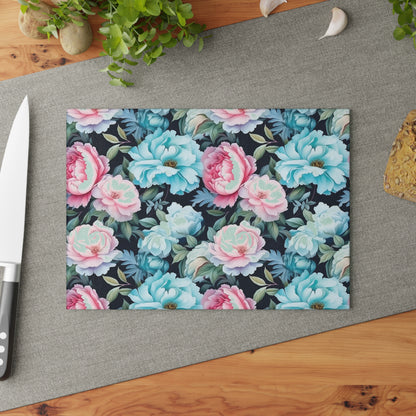 Floral Glass Cutting Board