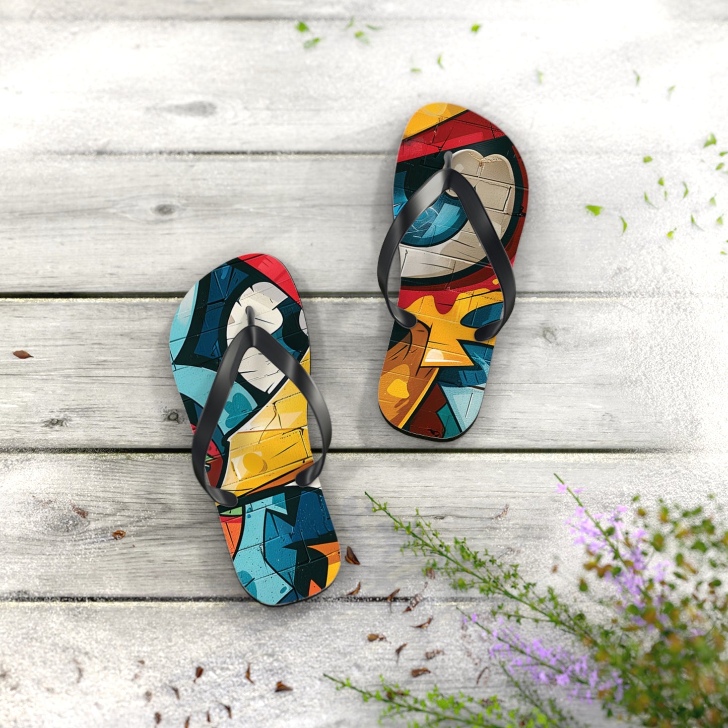 Graffiti Theme Flip-Flops