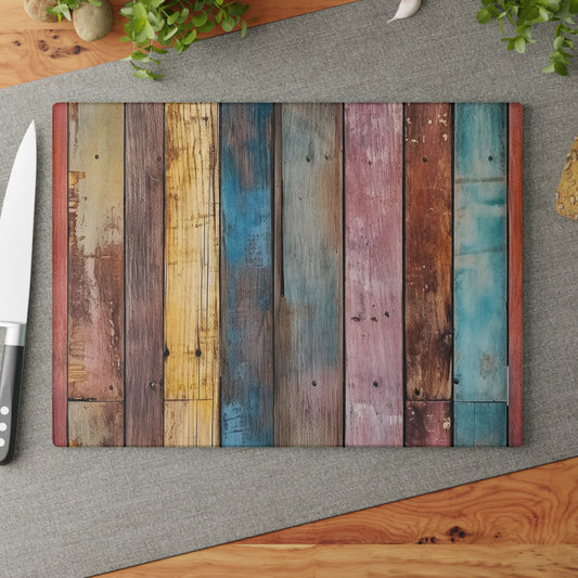 Wooden Print Glass Cutting Board