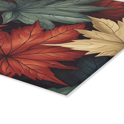 Autumn Floral Glass Cutting Board