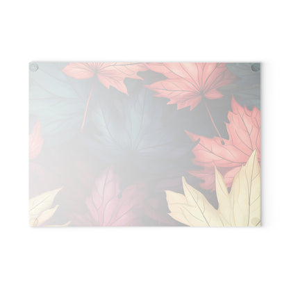 Autumn Floral Glass Cutting Board