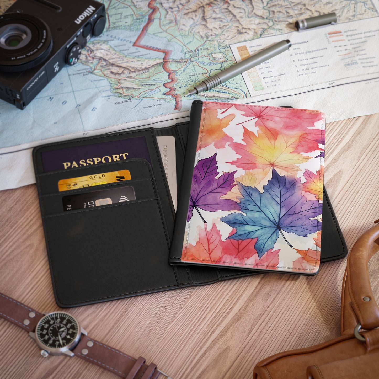 Autumn Flowers Passport Cover